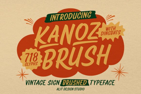 The Kanoz Brush Typeface for Crafters and Creative Businesses